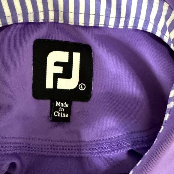 FootJoy FJ Mens Golf Polo Shirt Top Athleisure Athletic Purple L bv - Picture 5 of 6